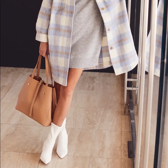 NWOT Lulus Back to Business Tan Tote Vegan Faux Leather - Picture 2 of 10